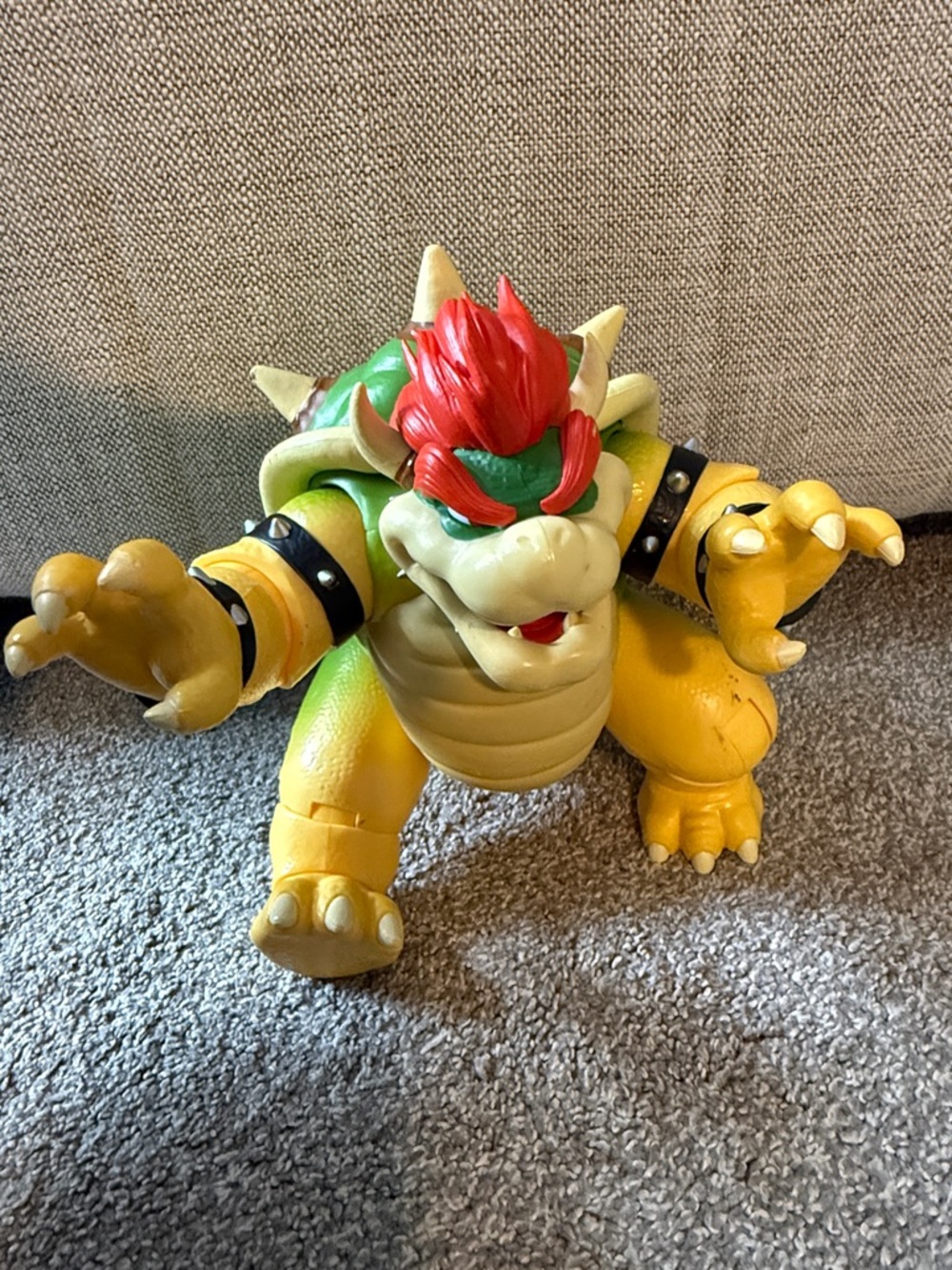 Classic Green & Yellow Video Game Character Action Figure with Red Hair